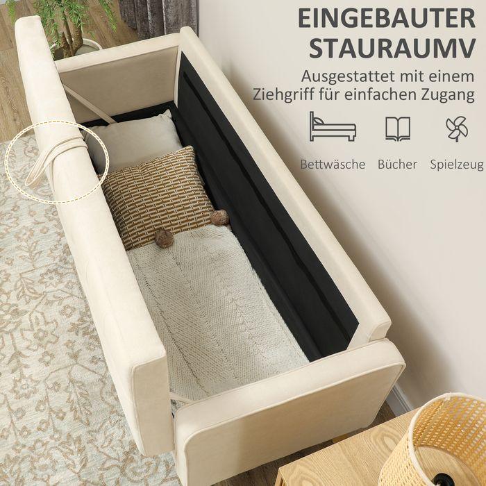 Produktbild Swisshandel24 3 Sitzer Sofa, Couch mit Stauraum, Holzbeine, Samtoptik für Wohnzimmer (3-Sitzer)