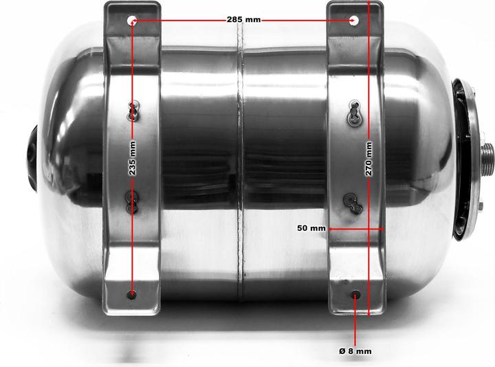 Image du produit Wiltec 50L INOX Réservoir pression à vessie pour la surpression domestique cuve ballon suppresseur pompe (Pompe à eau domestique)