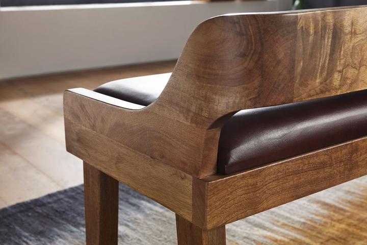 Produktbild FineBuy Sitzbank Massivholz Mango Braun (108 cm)