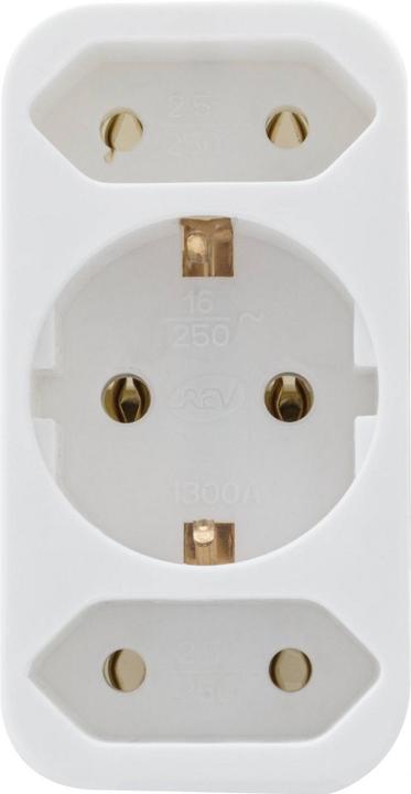Actual product image REV Transition plug 2-fold + 1 earthing contact (CEE 7/3, CEE 7/16, 3 x)