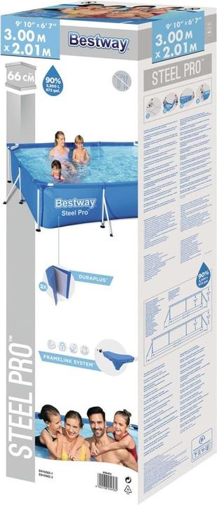 Produktbild Bestway Swimming Pool Steel Pro rechteckig (300 x 201 x 66 cm)