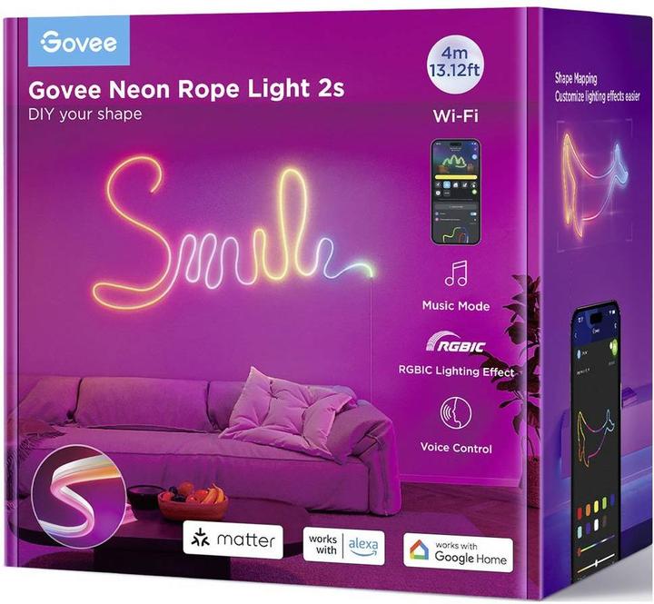 Actual product image Govee Neon strip light (RGBIC, 400 cm, Indoor)