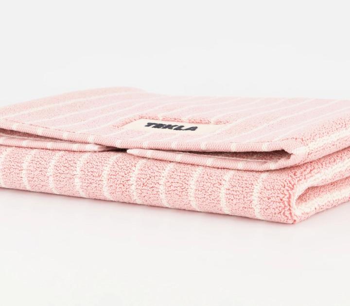 Produktbild Tekla Badezimmer-Teppich rosa gestreift (70 x 50 cm)