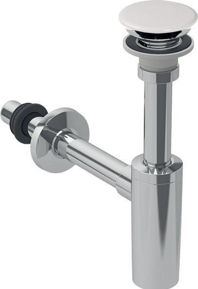 Geberit Waschbeckenablauf für ONE, Siphon, Ventilabdeckung u. Manschette, Abgang horizontal (Siphon-Montagematerial, 1 1/4")