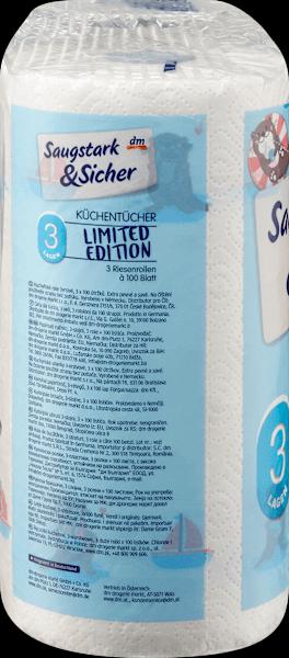 Produktbild dm Saugstark&Sicher Küchenrolle Design 3-lagig (3x100 Blatt)