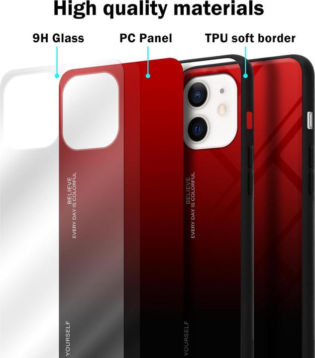 Image du produit Cadorabo Couverture en verre TPU 2 couleurs (Apple iPhone 12 mini)