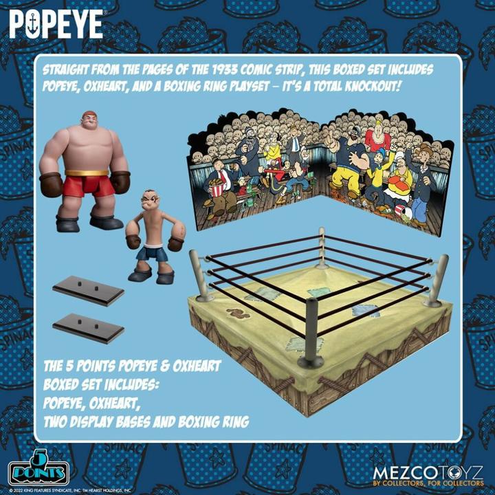 Produktbild Mezco Toys Popeye figurines 5 Points Deluxe Set Popeye & Oxheart 9 cm
