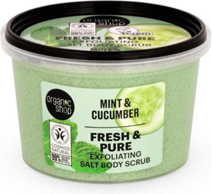 Organic Shop Fresh & Pure Exfoliating Salt Body Scrub Mint & Cucumber 250ml 250g (250 ml)