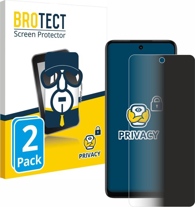 Productafbeelding BROTECT Anti-spionnetje privacyfolie Beschermfolie tegen blauw licht (2 Stuk, Motorola Moto G73)