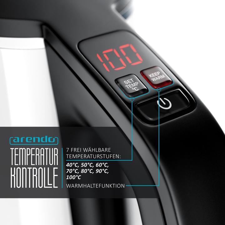 Produktbild Arendo Wasserkocher mit Temperatureinstellung (1.50 l)