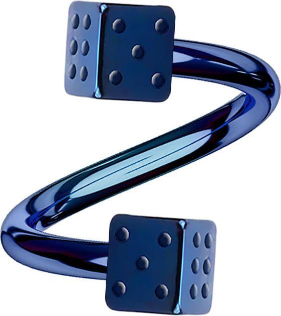Immagine prodotto Star Piercing Micro spirale blu scuro con due cubi (Acciaio chirurgico 316L)