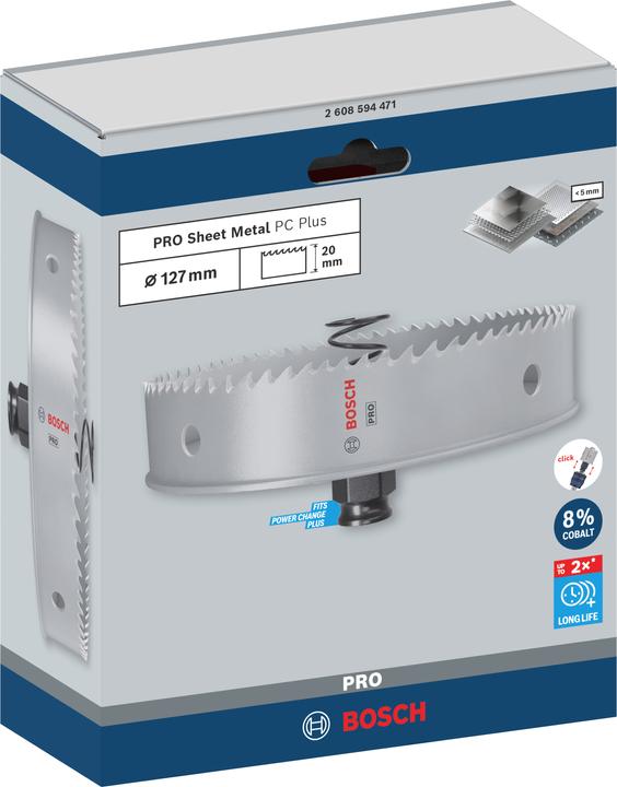 Actual product image Bosch Professional Zubehör PRO Sheet Metal PC Plus hole saw, 127 mm (127 millimetres)