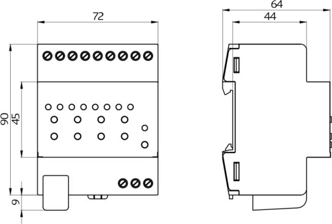 Produktbild BEG SBA4-230/10/H/KNX REG Reiheneinbau- (Rolladenaktor)