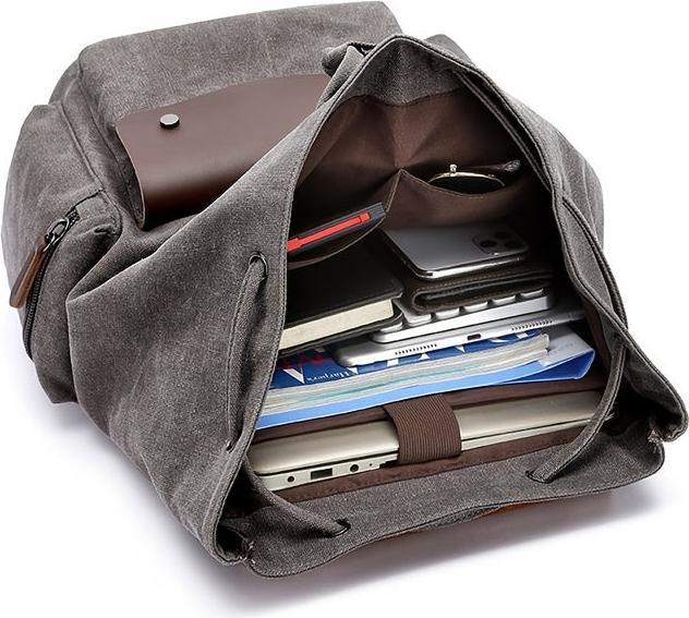 Actual product image Only-Bags.Store Trendy Retro Canvas Computer Bag Backpack, Student School Bag, Retro Casual Backpack, Strong