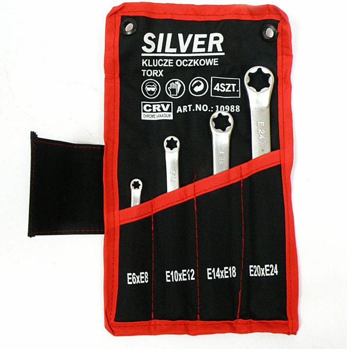 Actual product image Silver Torx ring spanner set 4 pieces (10988)