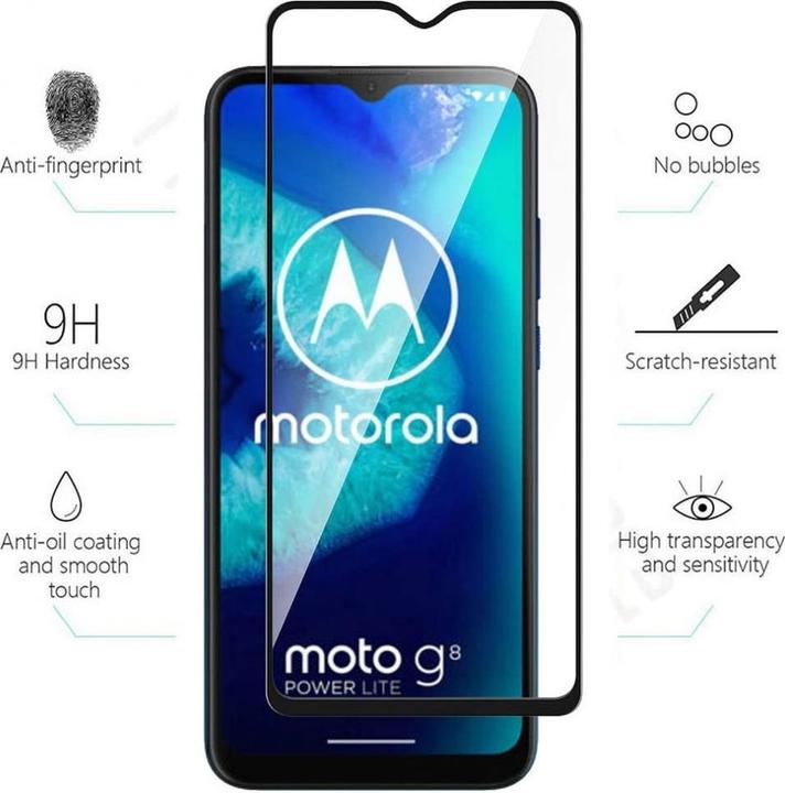 Produktbild Screenguard Motorola Moto G8 Power Lite Full Screen Panzerglas Schutzfolie 2.5D 9H (1 Stück, Motorola Moto G8 Power Lite)