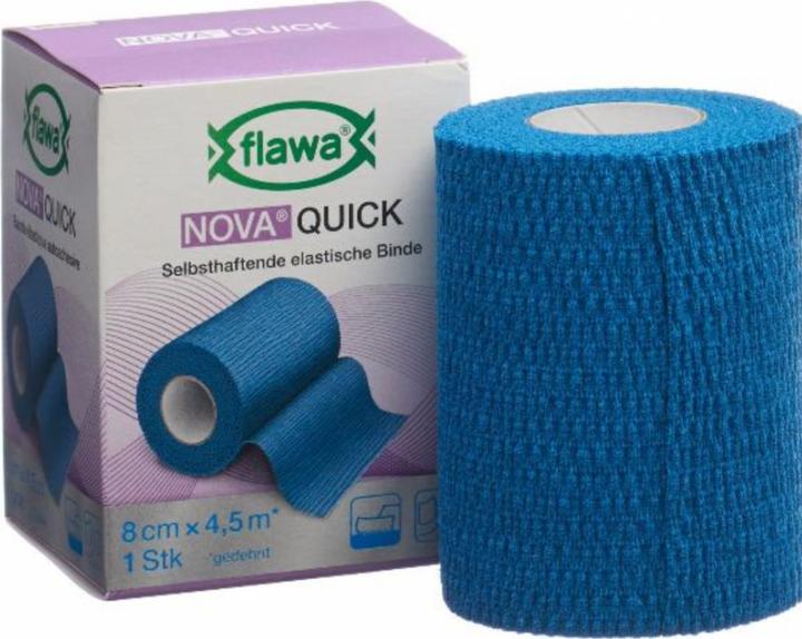 Image du produit Flawa Quick kohäsive Reissbinde 8cmx4.5m blau