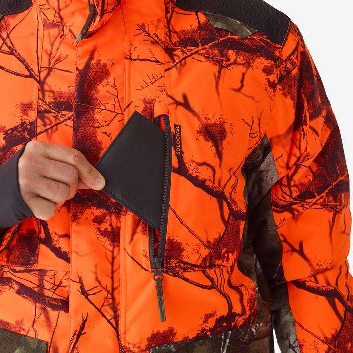 Image du produit Solognac Chasse Silent Warm Waterproof Jacket Neon Treemetic Hide 500