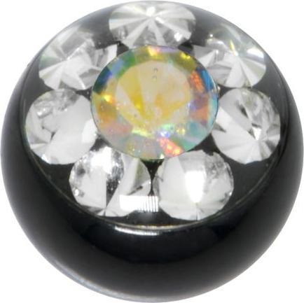 Immagine prodotto Bijouteria Chiusura piercing (Rivestimento PVD (nero), Acciaio chirurgico 316L, Cristallo premium)