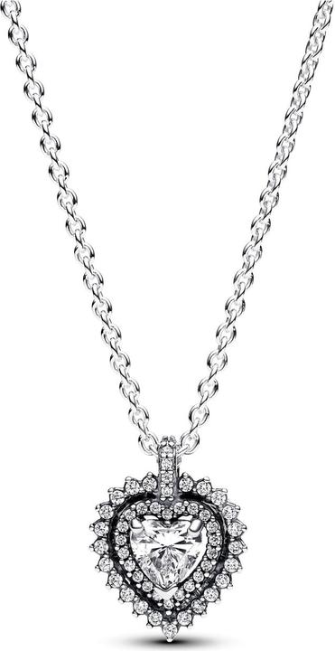 Actual product image Pandora Sparkling heart halo necklace (Silver 925, 45 cm)
