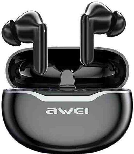 Awei słuchawki Bluetooth 5.3 T50 ENC + stacja dokująca czarny/black (NC, Wireless)