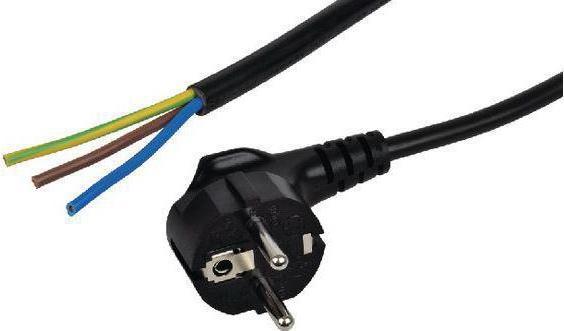 Produktbild RND Electronics AC-Netzkabel, Schutzkontaktstecker Typ F (CEE 7/4) - Offene Enden, 2m, Schwarz (2 m)