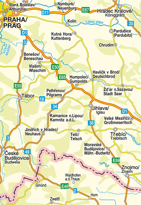 Image du produit République tchèque - Carte routière de la Bohême centrale 200000
