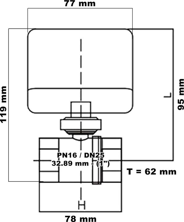 Image du produit Wiltec Vanne 2 voies motorisée Motovanne Électrovanne de zone deux à bille chauffage 230V DN25 33.7mm (1&qu
