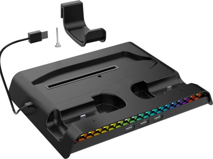 Produktbild - iPega P5S006 Multifunctional Charging RGB Stand with Cooling for PS5 Slim Black (PS5)