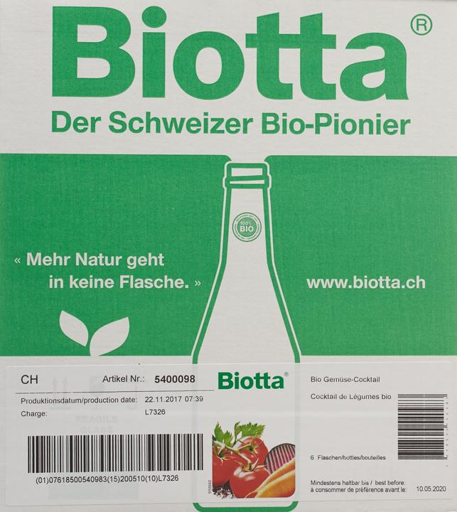 Immagine prodotto Biotta Cocktail di verdure biologico (6 x 50 cl)