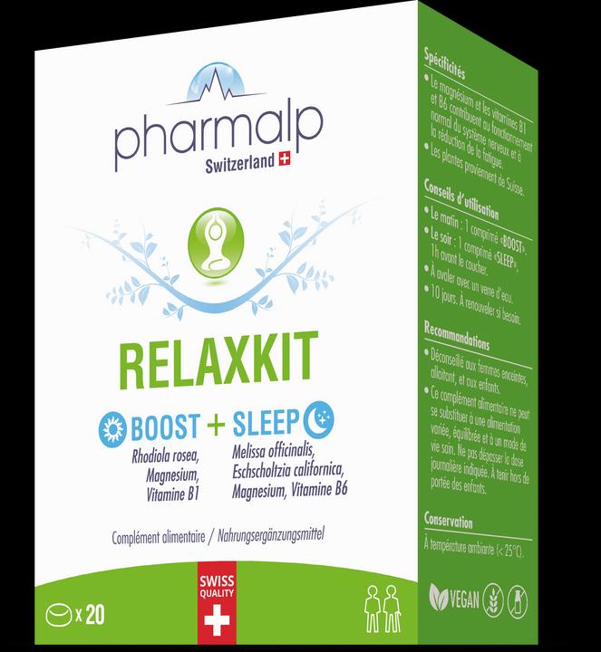 Produktbild Pharmalp RelaxKit Boost und Sleep 2x10 Tabletten (20 Stück, Tabletten, 35 g)