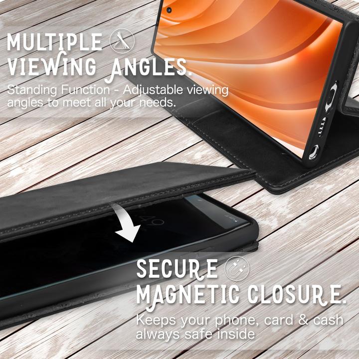 Actual product image Nalia Genuine Leather Flip Case Cover with Magnetic Closure (Samsung Galaxy S23 Ultra)
