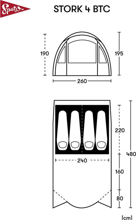 Immagine prodotto Spatz Cicogna 4 BTC (Tenda a tunnel, 15.20 kg, 4 persone)