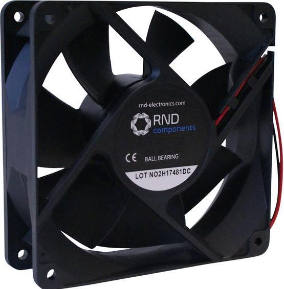 RND Components Ventilatore assiale brushless DC 120x120x38mm 12V 303m³/h (120 mm)