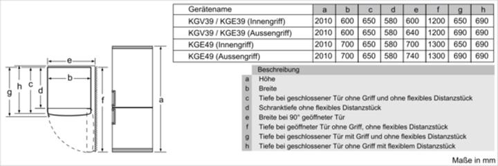 Image du produit Bosch Hausgeräte KGE39ALCA (343 l)