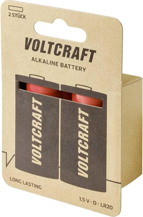 Actual product image Voltcraft LR20 Mono (D) battery alkaline manganese 18000 mAh 1.5 V 2 pcs. (2 pcs., D, 18000 mAh)