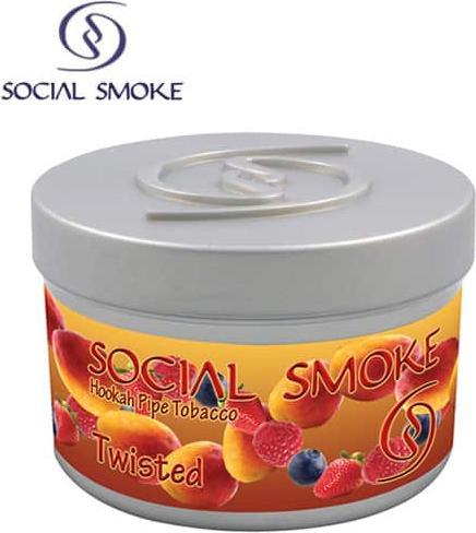 Produktbild Social Smoke Twisted 250g (Pfirsich, Himbeere, Erdbeere, Schwarze Johannisbeere, 250 g)
