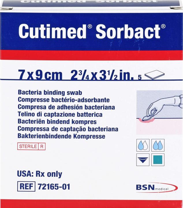 Produktbild BSN CUTIMED Sorbact Kompressen 7x9 cm, 5 St KOM