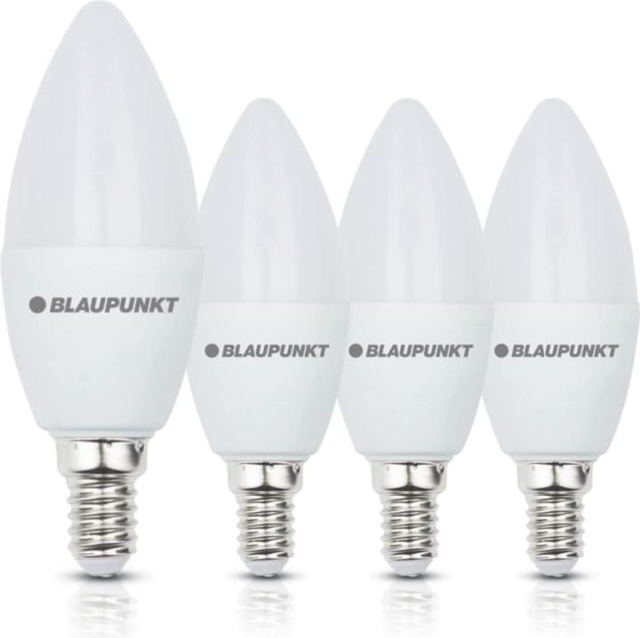 Immagine prodotto Blaupunkt Lampadina LED E14 - Candela - 7W - Bianco caldo 2700K - Lampade a LED - Confezione da 4 (E14, 7 W, 640 lm, 4 x, F)