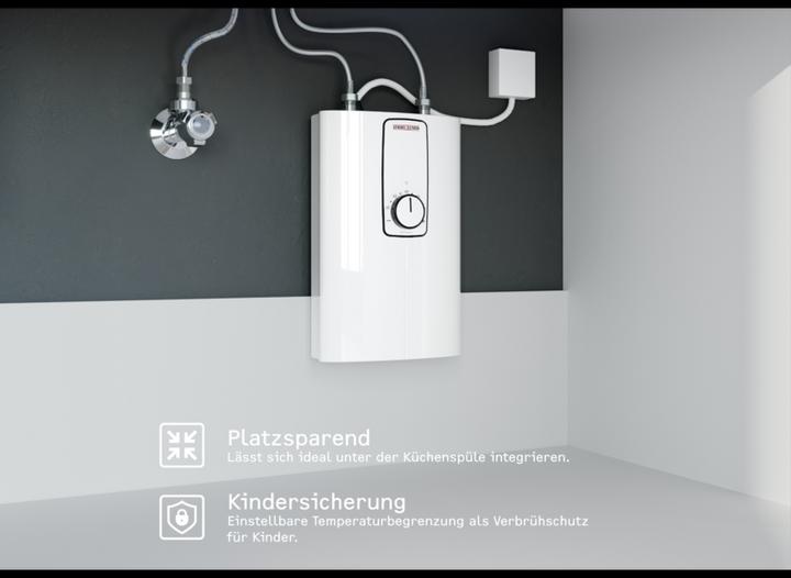 Actual product image Stiebel Eltron DCE 11/13 Electronic compact instantaneous water heater for the kitchen, under-sink, VDE tested