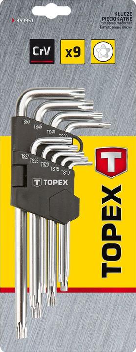 Actual product image Topex Rinkinys long pentagonal wrenches for flowmeters TS10-TS50 9 pcs. (35D951)