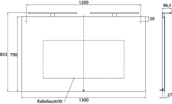 Produktbild Emco mee LED-Lichtspiegel, zwei Aufsatzleuchten, 1300 x 790 mm, 449600006