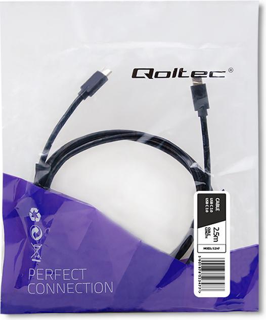 Produktbild Qoltec 52347 USB 2.0 cable type C male (2.50 m, USB 2.0)