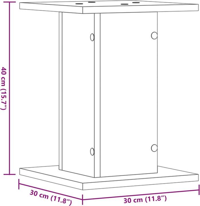 Actual product image VidaXL Speaker stand 2 pcs. 30 x 30 x 40 cm (1 pair, Stand)