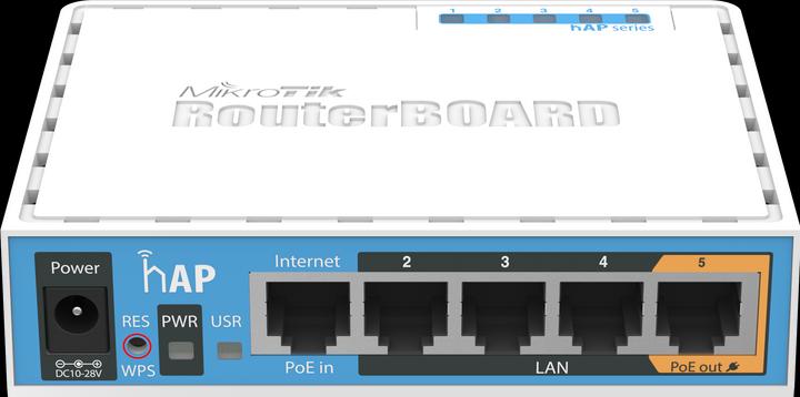 Image du produit MikroTik RB951UI-2ND - hAP avec CPU 650 MHz, 64 Mo de RAM, 5x LAN
