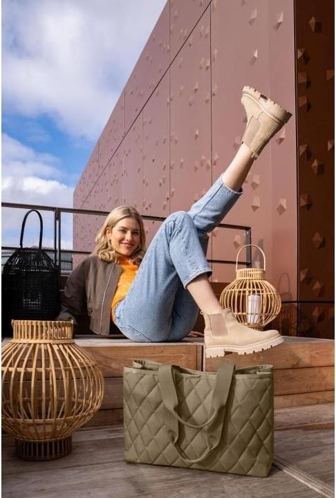 Actual product image reisenthel Bag Classic Shopper L Rhombus Olive