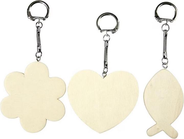 Produktbild Creativ Company Schlüsselanhänger aus Holz, 12 Stück