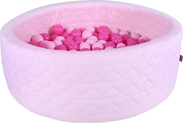 Knorrtoys Piscine à balles soft - "Cosy heart rose" - 300 balles rose soft (environ 6cm de diamètre)