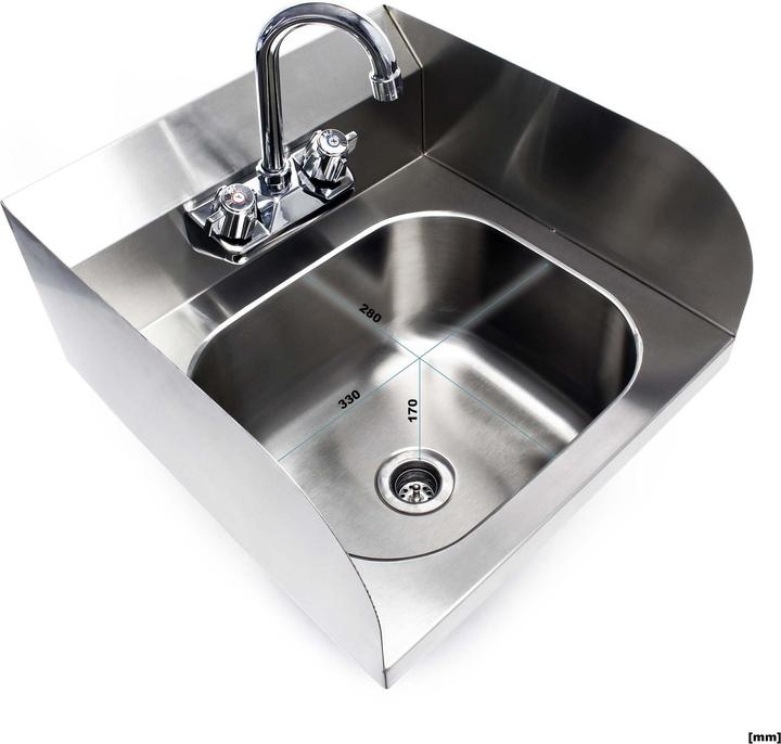 Produktbild XPOtool Gastro Waschbecken Edelstahl Handwaschbecken quadratisch Spülbecken (398 mm, 420 mm)