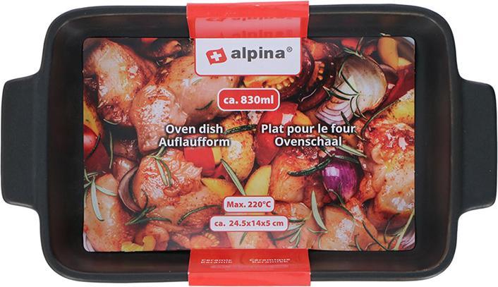 Image du produit alpina - Keramik-Auflaufform 24,5x14x5 cm 830 ml (schwarz)